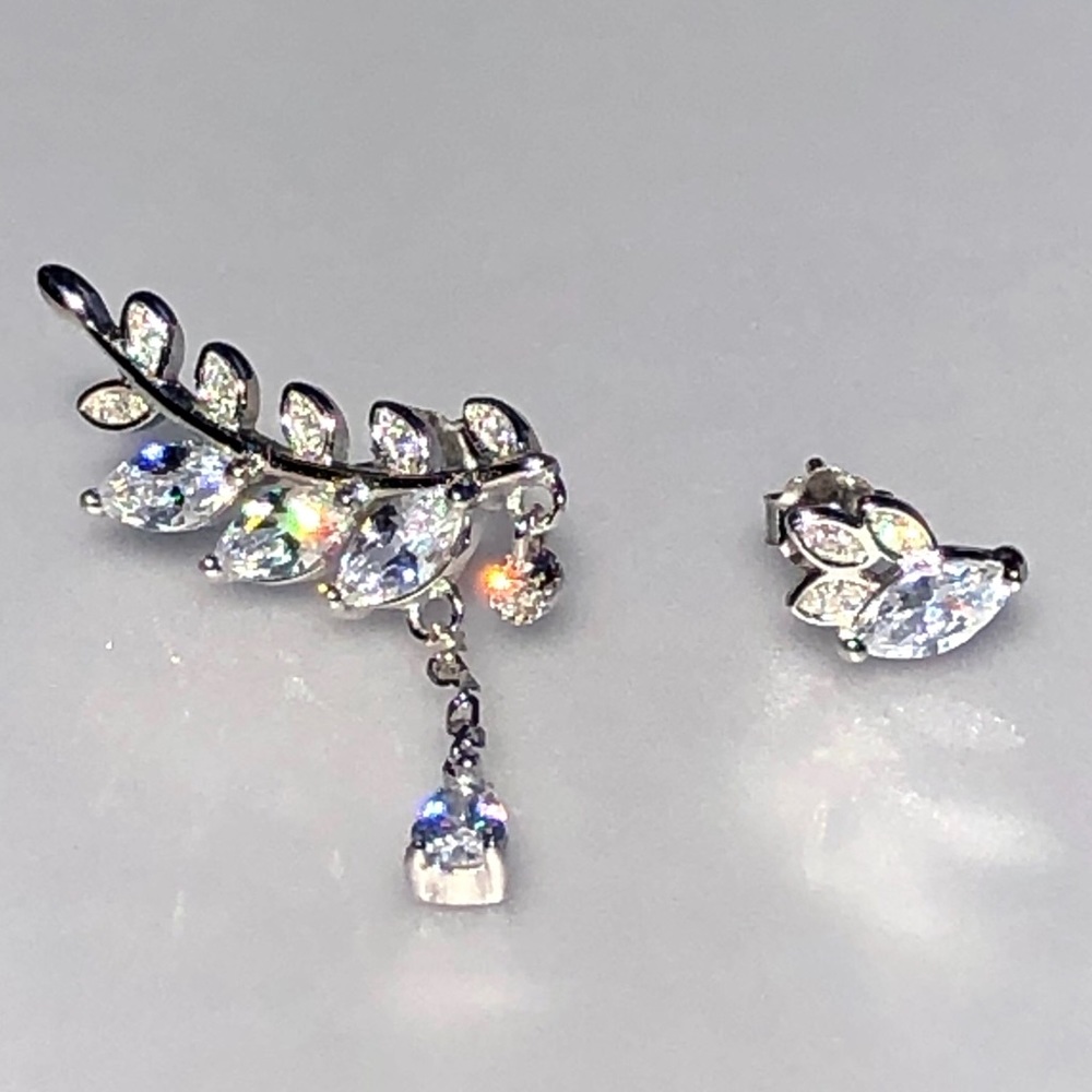 Real Sterling Silver Dangle Stud Earrings Climber